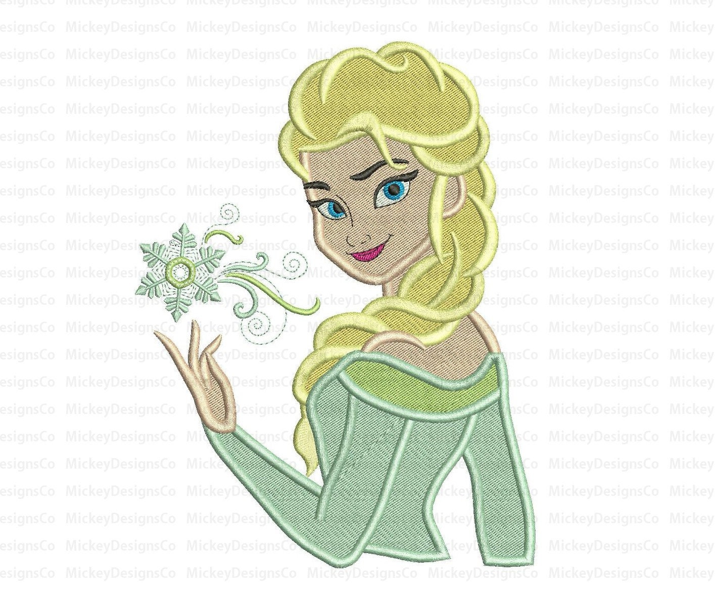 Elsa Frozen Embroidery Design Instant Download Etsy