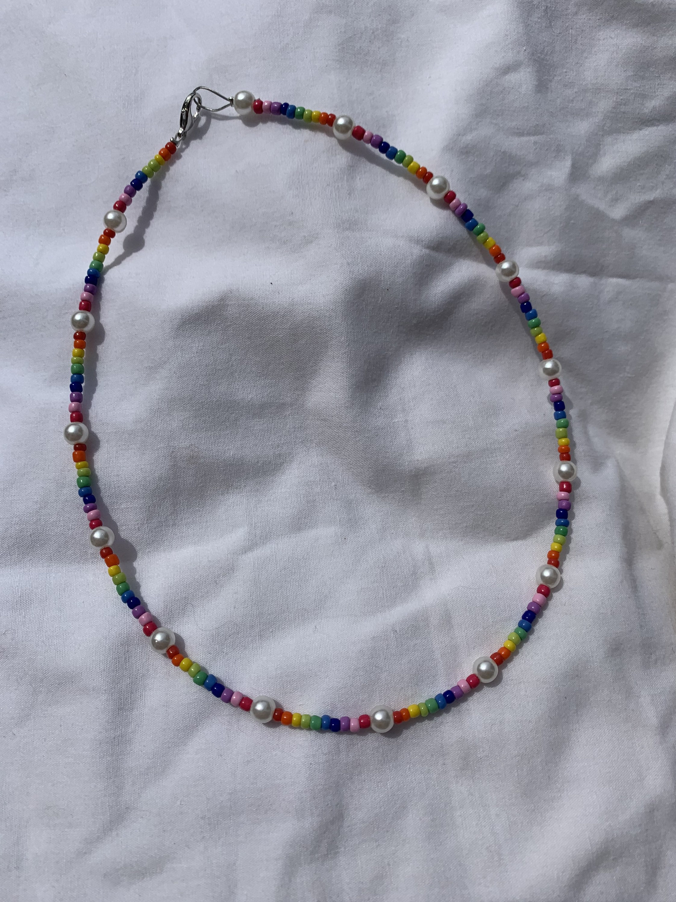 Rainbow Beaded Necklace | Etsy