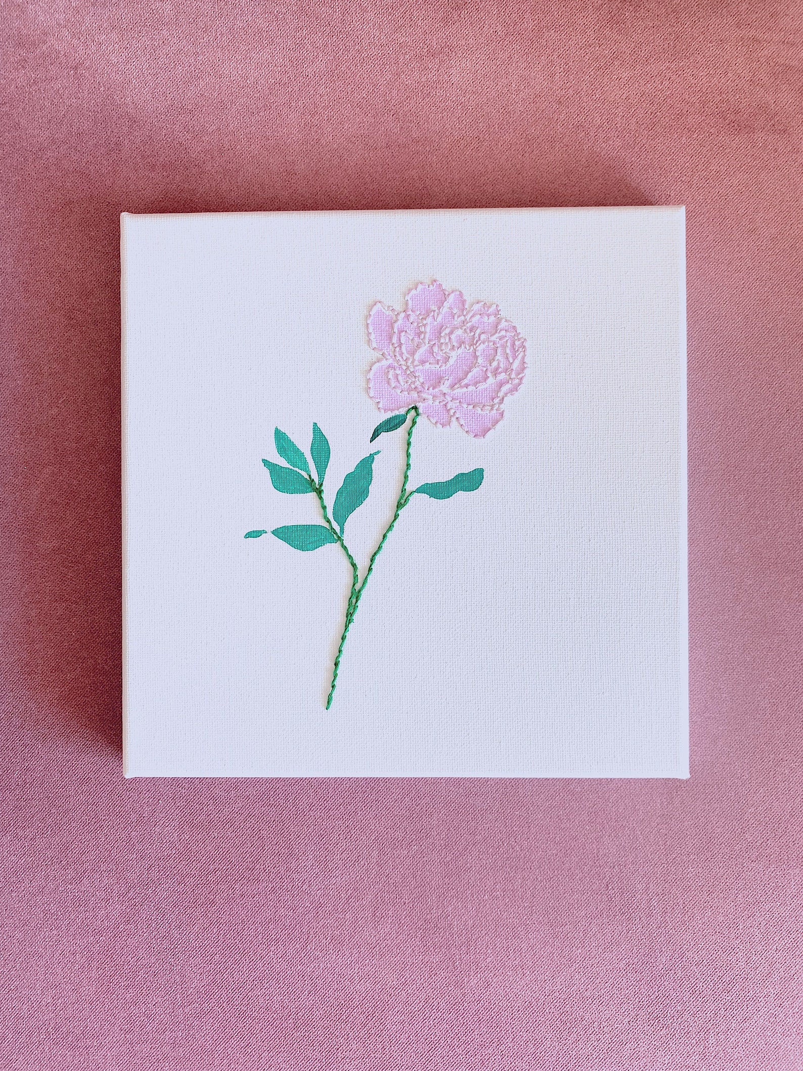 Embroidery Canvas Art Painting floral Peony Etsy