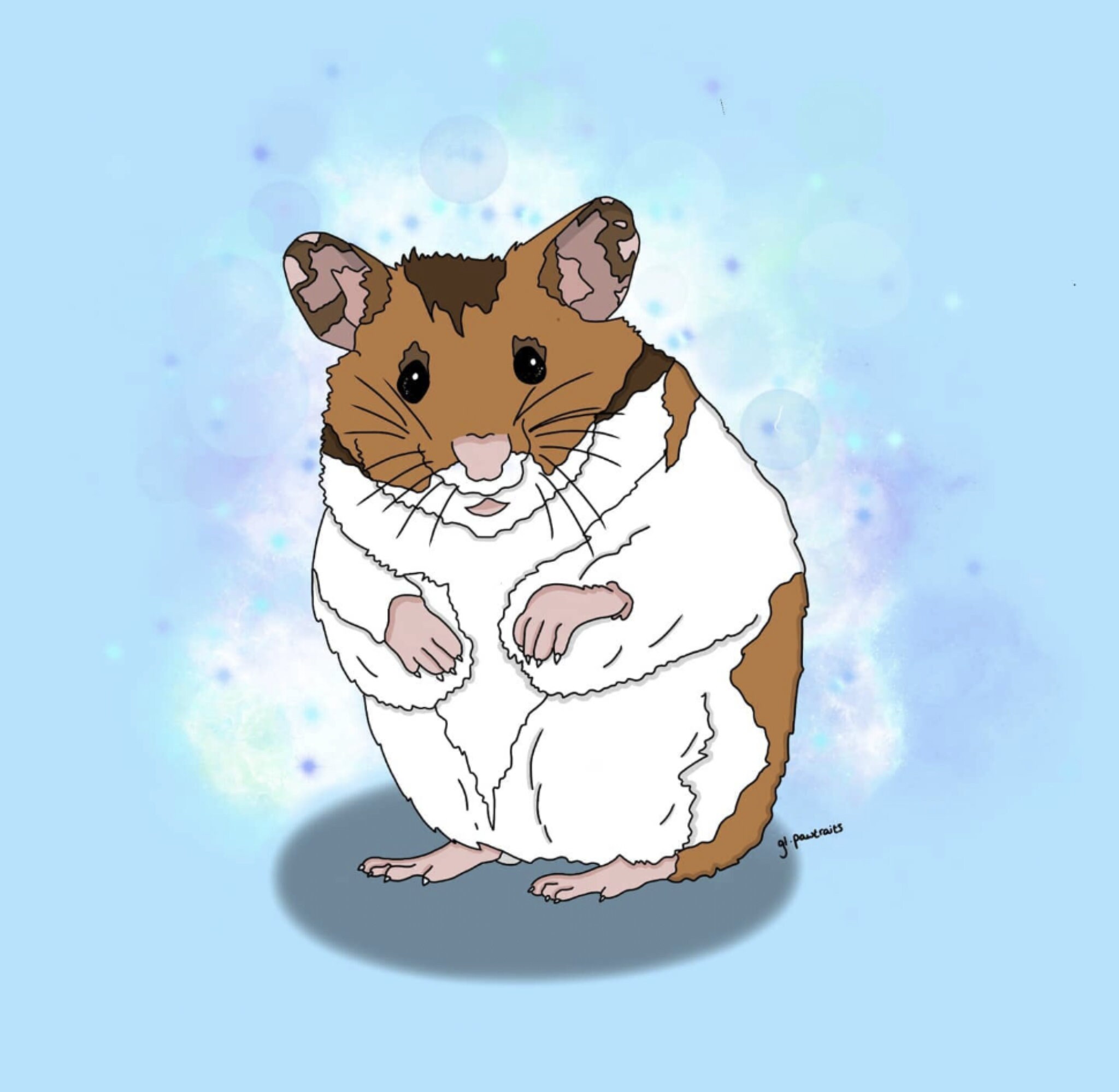 Custom Digital Hamster Portrait from Photo Personalised Gift Etsy