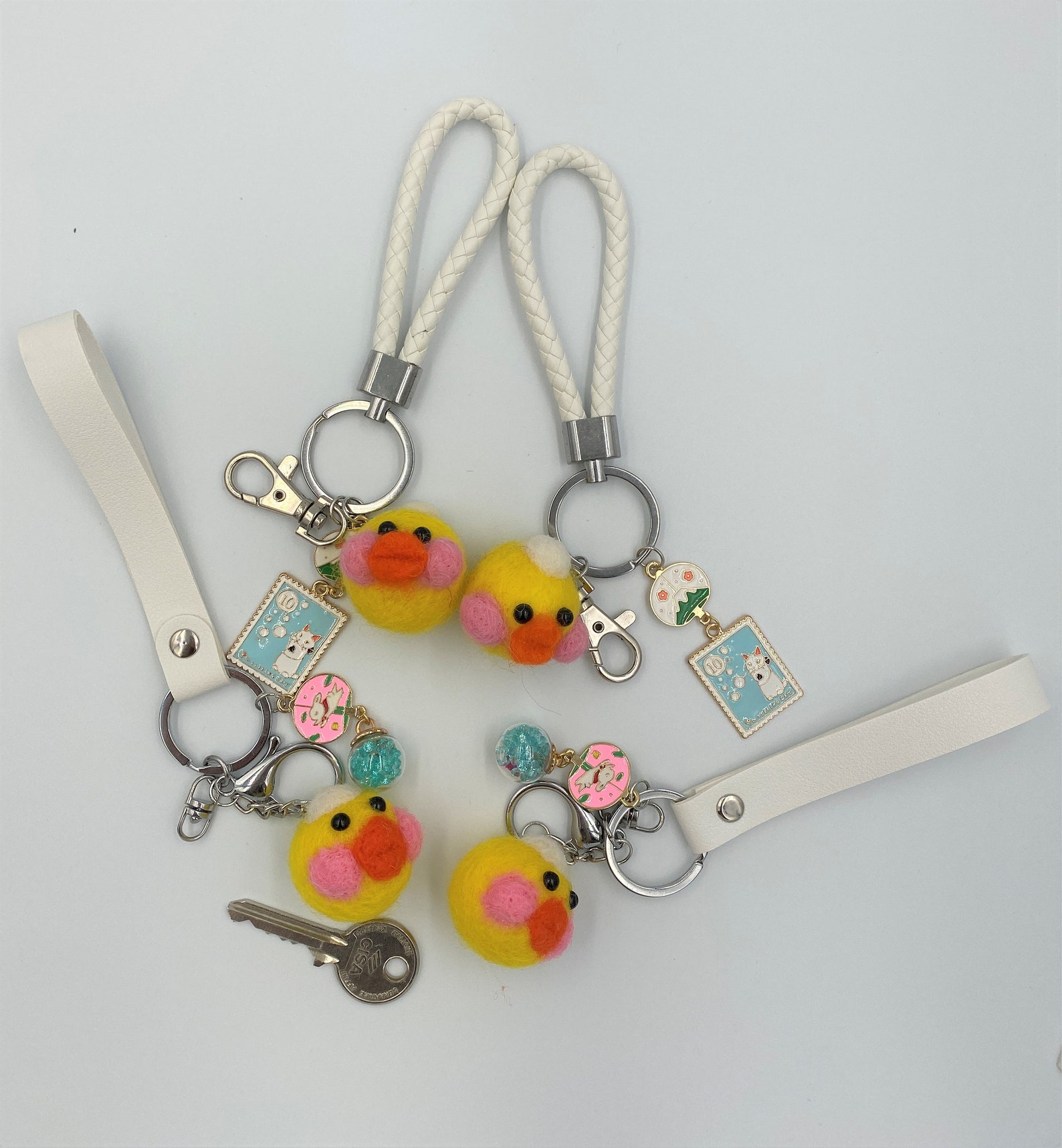 Rubber duck Keychain Rabbit keychain Cute Keychain Gift for Etsy