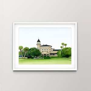 Jekyll Island Watercolor Art Print from an Original, Hand-painted Watercolor Painting of Jekyll Island Resort | Jekyll Island, Georgia