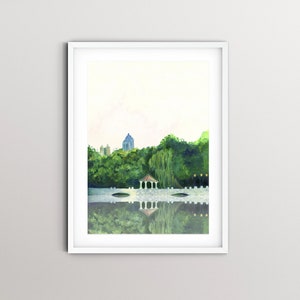 Piedmont Park Atlanta Watercolor Painting | Fine Art Print from an Original, Hand-painted Watercolor of Piedmont Park in Atlanta, GA