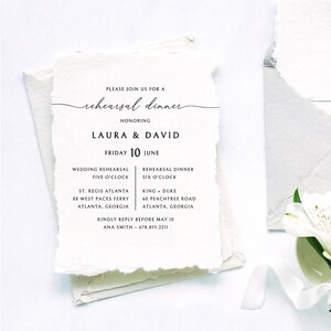 Printed Invitations Handmade Deckled Edge Paper | Hand-Painted Artwork | Custom Wedding Invitations