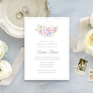 Bridal Shower Invitations - Hand-painted Watercolor Floral Chandelier - Bridal Brunch Invite - Bridal Tea Invites - Bridal Lunch