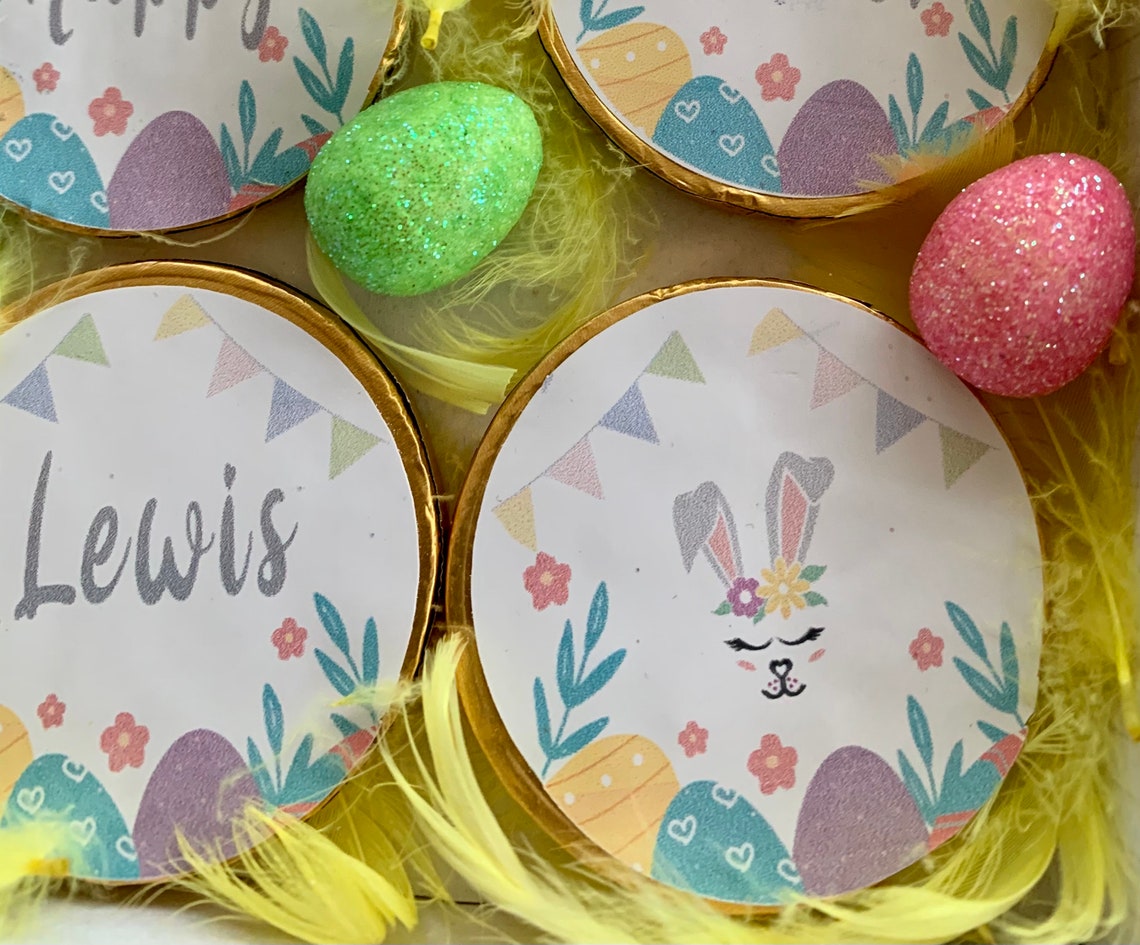 Personalised Easter Chocolate Coins Personalised Easter Gift Etsy
