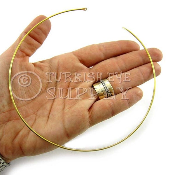 Raw Brass Wire Choker Necklace, Choker Blank, Adjustable Choker Blank, Brass Wire Collar, Open Choker, Wire Cuff Choker, Minimal Choker