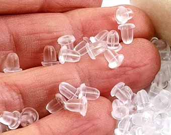 Earring Backs, Rubber Earnuts, Soft Earring Stoppers, Silicone Ear Nuts, Rubber Stud Backs, Clear Earring Stoppers, Earring Findings