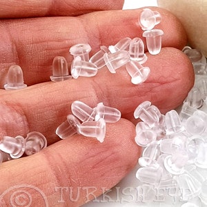 Earring Backs, Rubber Earnuts, Soft Earring Stoppers, Silicone Ear Nuts, Rubber Stud Backs, Clear Earring Stoppers, Earring Findings