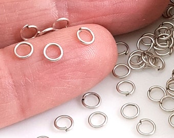 Silver Jump Rings, 4mm Jump Rings,  Antique Silver Plated, Split Jump Rings, Open Jump Ring Connectors, Jewelry Findings, 100 pc