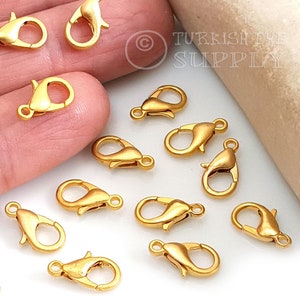 Gold Parrot Clasp, Gold Lobster Clasp, 7x12mm, 22k Gold Plated Clasp Findings, Jewelry Clasp, Necklace Clasp, Bracelet Clasp,