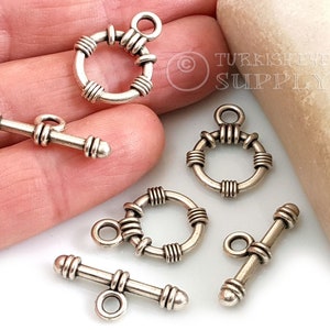 Silver Toggle Clasp, Large Silver Clasp, Bracelet Clasp, Necklace Connector, Clasp Findings,  T Bar Toggle Clasp, Necklace Clasp, 3 Sets