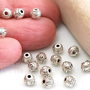 Silver Ball Beads, Mini Silver Spacer Beads, Tribal Spacer Bead,  Round Bracelet Beads, Jewelry Making, Tribal Jewelry Beads, 20pc