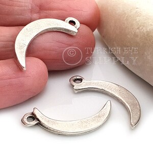 Silver Tone 20mm Crescent Moon Pendant Frame, Earring