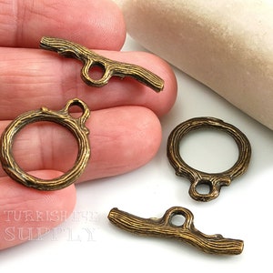 Bronze Toggle Clasp, Toggle Clasp Closure, Bronze Clasp Findings, T Bar Clasp, Necklace Clasp, Bronze Jewelry, Bracelet Clasp, 2 Sets