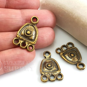 Bronze Chandelier Earring Pendants, Tribal Connectors, Bronze Plated Multi Loop Connectors, Bronze Earring Findings, Earring Components, 2pc