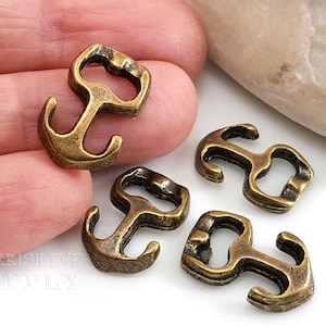Bronze Anchor Clasp, Anchor Bracelet Clasp, Anchor Bracelet Connector, Leather Cord Bracelet Clasps, Nautical Bracelet Findings