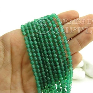 Green Agate Beads, 4mm Round Beads, Agate Bead Strands, Full 15 inch Strand, Bracelet Beads, Gemstone Beads, Jewelry Beads, Loose Beads