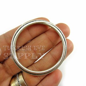 Silver Hoop Pendant, Round Loop Pendant, Large Swirl Loop, Circle Link Connector, Jewelry Component, Silver Jewelry Supplies