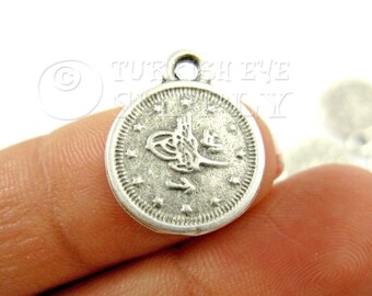 20 Mini Charms 24k Gold plated floral coins charm Turkish Jewellery making supplies findings components mdla0268C