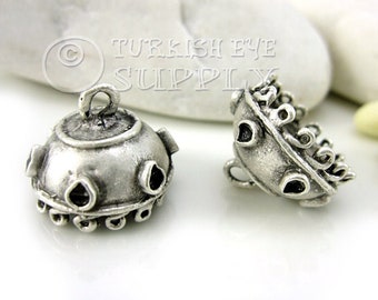 Lenora Dame Raw Materials 32mm Large Silver Bead with Raised Scroll Design for Jewelry Making Choose Amount Lenora Dame Raw Materials 32mm Large Silver Bead with Raised Scroll Design for Jewelry Making Choose Amount