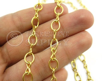 Large Gold Chain, Oval Gold Chain, Weighty Gold Chain, Large Oval Link Chain, 13mm Chain, 1 Meter, 22k Gold Plated, Turkish Jewelry