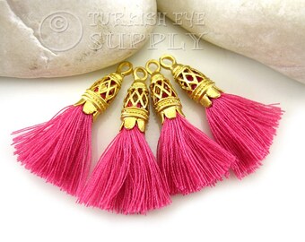 Purple Cotton Tassel Tassel Bracelet Antique Silver Plated Cap Mini Cotton Tassel 4pc Tassel Earrings Tassel Necklace Tassel Findings