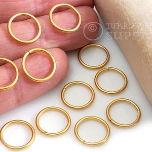 Large Gold Jump Rings, 12mm Jump Rings, 22k Gold Plated Jump Rings, Split Jump Rings, Open Jump Ring Connectors, Jewelry Findings, 20pc