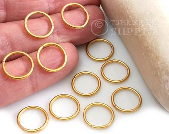 Large Gold Jump Rings, 12mm Jump Rings, 22k Gold Plated Jump Rings, Split Jump Rings, Open Jump Ring Connectors, Jewelry Findings, 20pc
