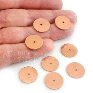16mm Copper Round Disc Charms, Raw Copper Middle Hole Disc Blanks,  Stamping Tags, Copper Coin Earring Findings, 12pc