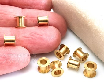 Solid Brass Tube Beads, Raw Brass Tube Spacer Beads, Tube Charms, Geometric Jewelry, Raw Brass Industrial Jewelry Findings, 12Pc