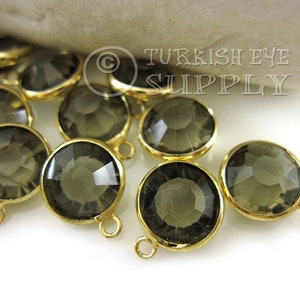 Gray Birthstone Charms, Birthstone Charm, Gold Plated Birthstone Charms, Crystal Birthstone, Birthstone Bracelet Charm, Necklace Charm, 5 pc