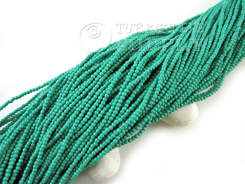 Jewelry Beads Gemstone Findings Bead Strands Gemstone Beads 2.50mm Round Beads Loose Beads Full 15 inch Strand Green Turquoise Beads