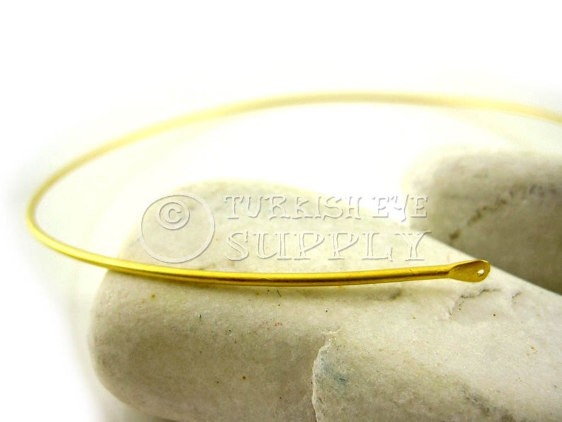 Gold Wire Choker, Choker Blank, Adjustable Choker, Gold Wire Collar, 22k Gold Plated, Minimal Wire Choker Necklace, Wire Cuff Choker, 1Pc image 3