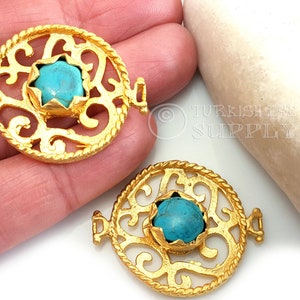 Gold Pendant Gold Plated Hammered Connector Pendant (62x51mm Gold Pendant Gold Plated Hammered Connector Pendant (62x51mm