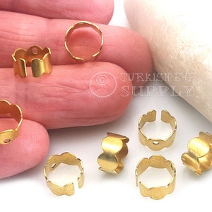 Brass Ear Cuffs With Holes, Ear Cuff Findings, Dangle Ear Cuff, Raw Brass Cuff Earrings, Plain Ear Wrap, Non Pierce Ear Cuff, Wide Ear Cuff