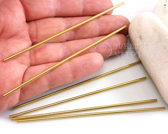 Tubos largos de latón crudo, 2 tubos de latón de 100 mm, tubos Himmeli de latón, cuentas de latón con forma de planta de aire, accesorios de joyería de latón crudo