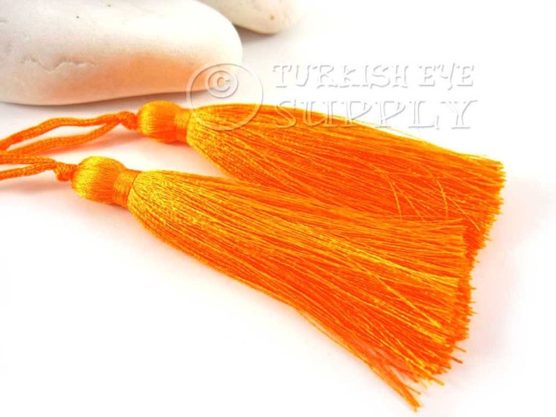 2pc Tassel Earring Findings Blaze Orange Silk Tassel Mala Tassel Key Ring Tassel Turkish Tassel Hand Made Silk Thread Tassel