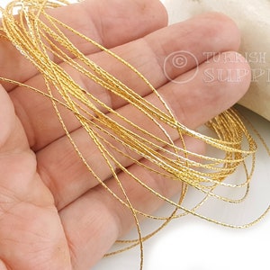 Gold Beading Chain, Gold Plated Cobra Chain 0.70mm Snake Chain, Bulk Chain, 5 Meters - 16.5 Feet