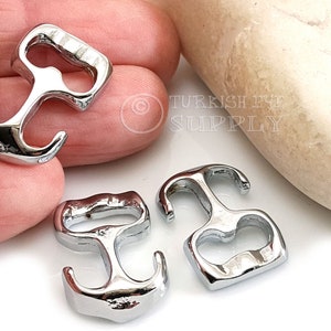 Shiny Silver Anchor Clasp, Anchor Bracelet Clasp, Anchor Bracelet Connector, Leather Cord Bracelet Clasps, Nautical Bracelet Findings
