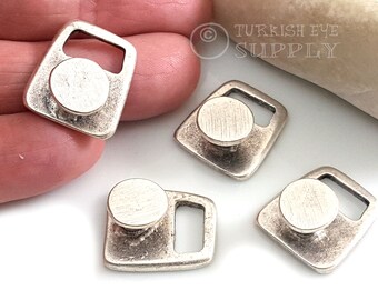 Silver Bracelet Clasp, Bracelet Findings, Clasp for Leather Bracelet, 5Pc