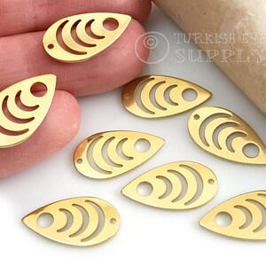 Brass Teardrop Charms, Brass Drop Charm, Teardrop Earring Blanks, Raw Brass Findings 12pc