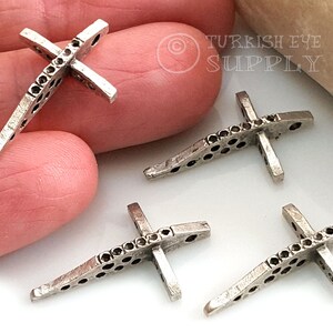 Silver Cross Charms, 5Pc