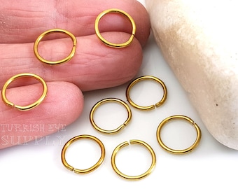 Brass Jump Rings, 12mm Jump Rings, Raw Brass Jump Rings, Large Split Jump Rings, Open Jump Rings, Ring Connectors, Brass Findings, 50pc