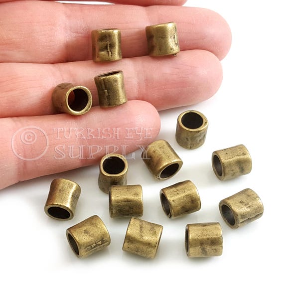 Lot De 40 Perles Intercalaires Tube En Laiton Argenté 6 Mm - Grand Trou 1.5 Mm - DIY Bijoux