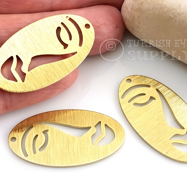 Raw Brass Face Charms, Brass Face Pendant, Textured Raw Brass Face Charms, Earrings Findings, Brass Jewelry Supplies, 8 Pc