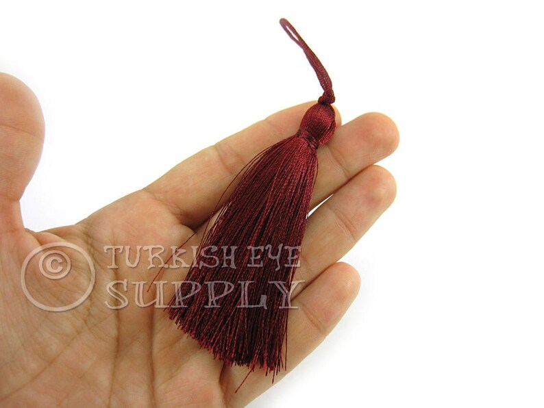 Hand Made Tassel Turkish Tassel CC216 2pc Silk Thread Tassel Mala Tassel Tassel Earring Findings Bordeaux Red Silk Tassel