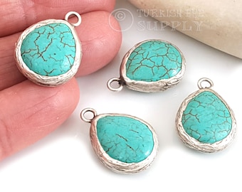 Turquoise druppelhanger, 18 mm, turkoois sieraden, Turkse sieraden, 1pc