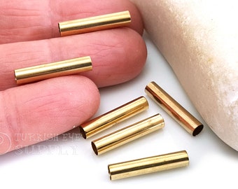 Raw Brass Tube, Brass Tube Spacers, 4x20mm, Brass Tube Beads, Industrial Long Tube, Raw Brass Jewelry Findings, 24pc