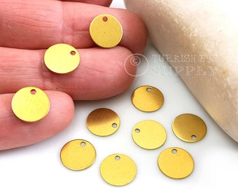 50pc Silver Plated Brass Round Stamping Blanks – 15mm (5/8") Disc Coin Charms – Double Sided